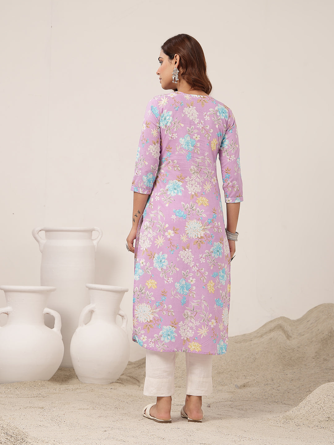 Straight Cotton Printed Kurta