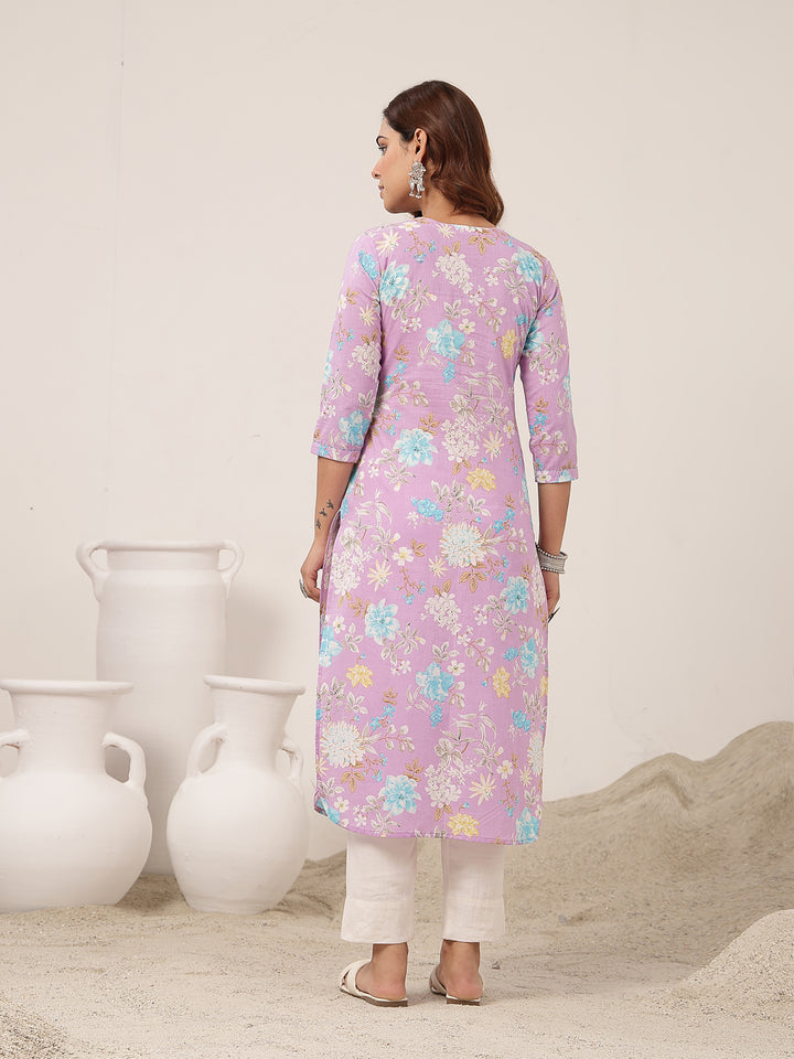 Straight Cotton Printed Kurta