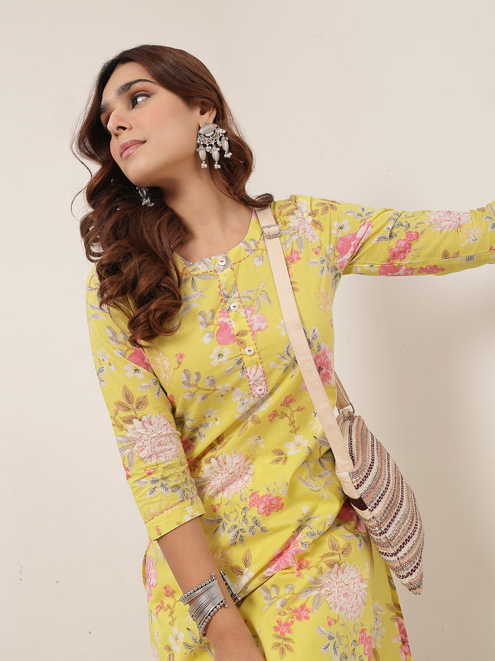 Straight Cotton Printed Kurta