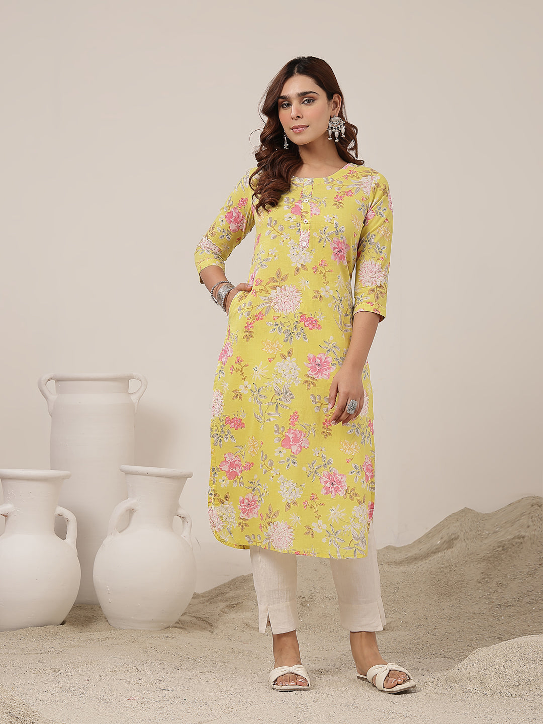 Straight Cotton Printed Kurta