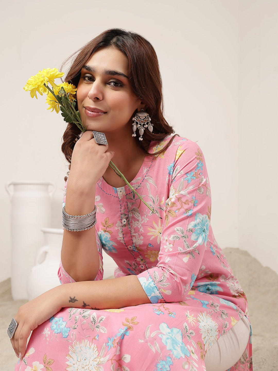 Straight Cotton Printed Kurta