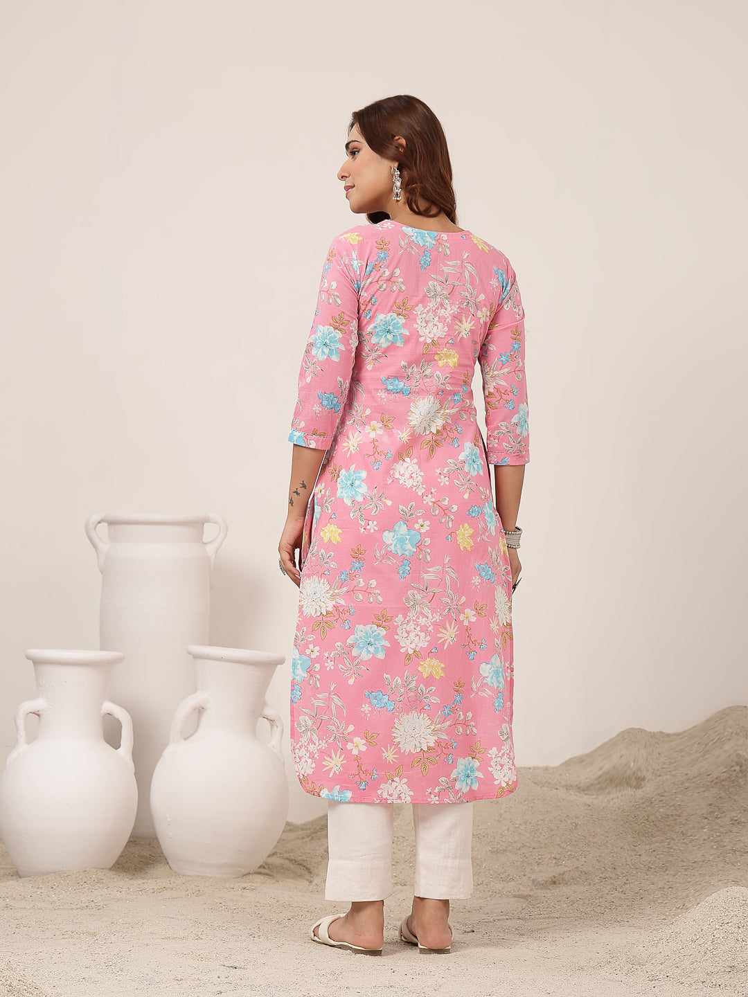 Straight Cotton Printed Kurta