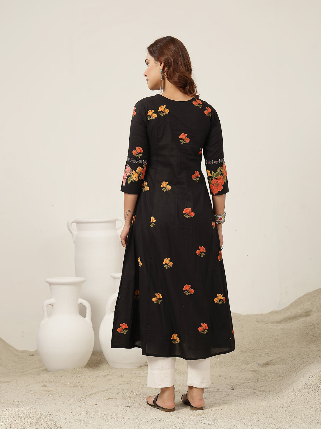 Flared Rayon Printed Kurta