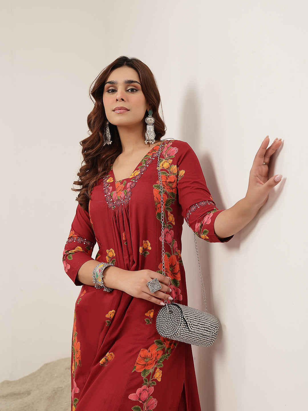 Flared Rayon Printed Kurta