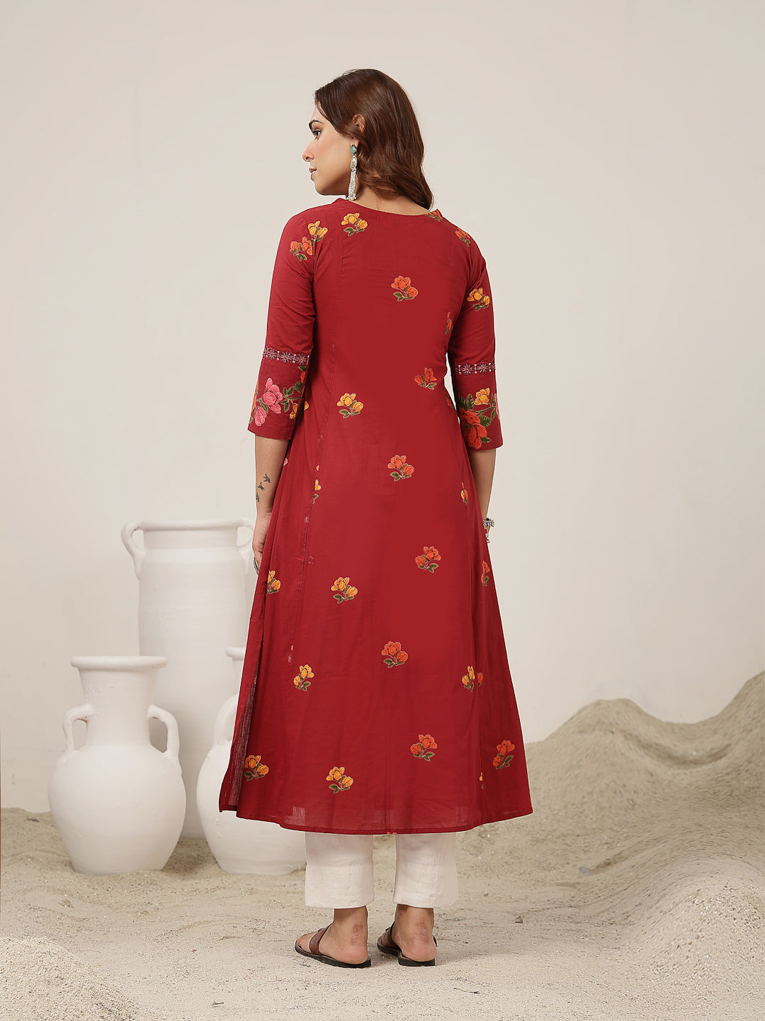 Flared Rayon Printed Kurta
