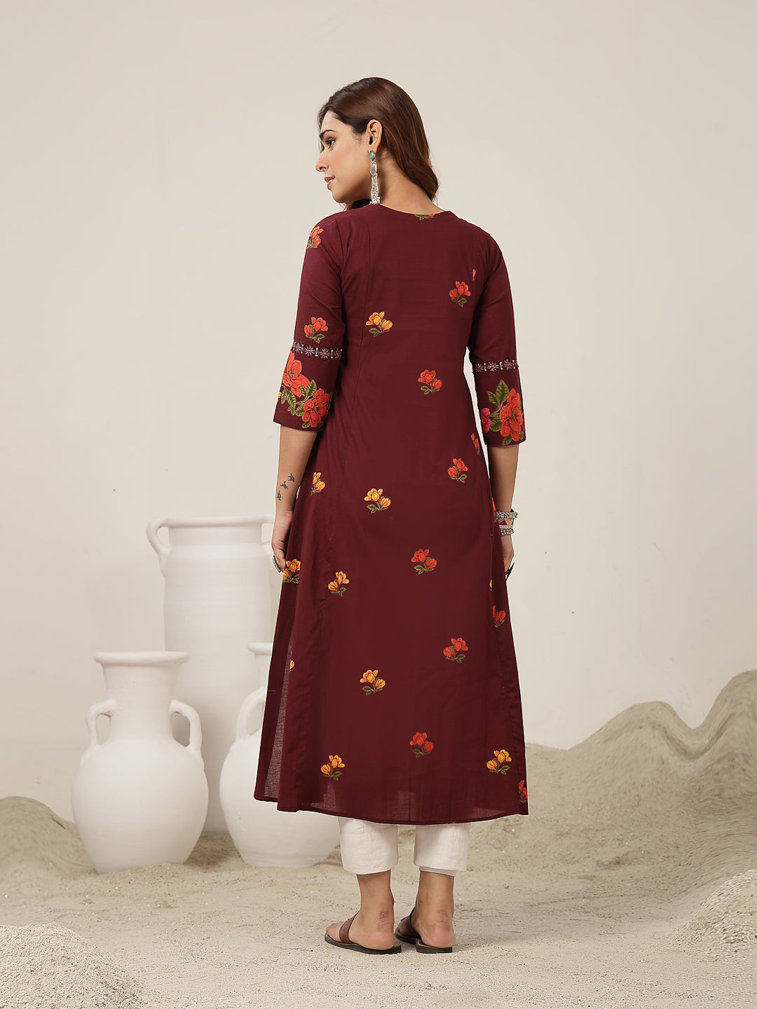 Flared Rayon Printed Kurta
