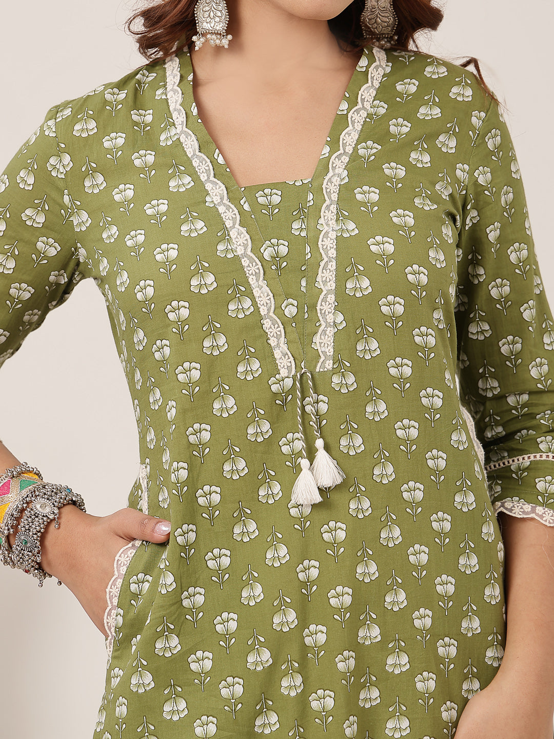 Straight Cotton Printed Kurta