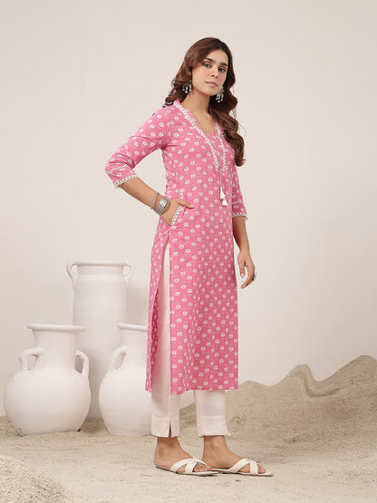 Straight Cotton Printed Kurta