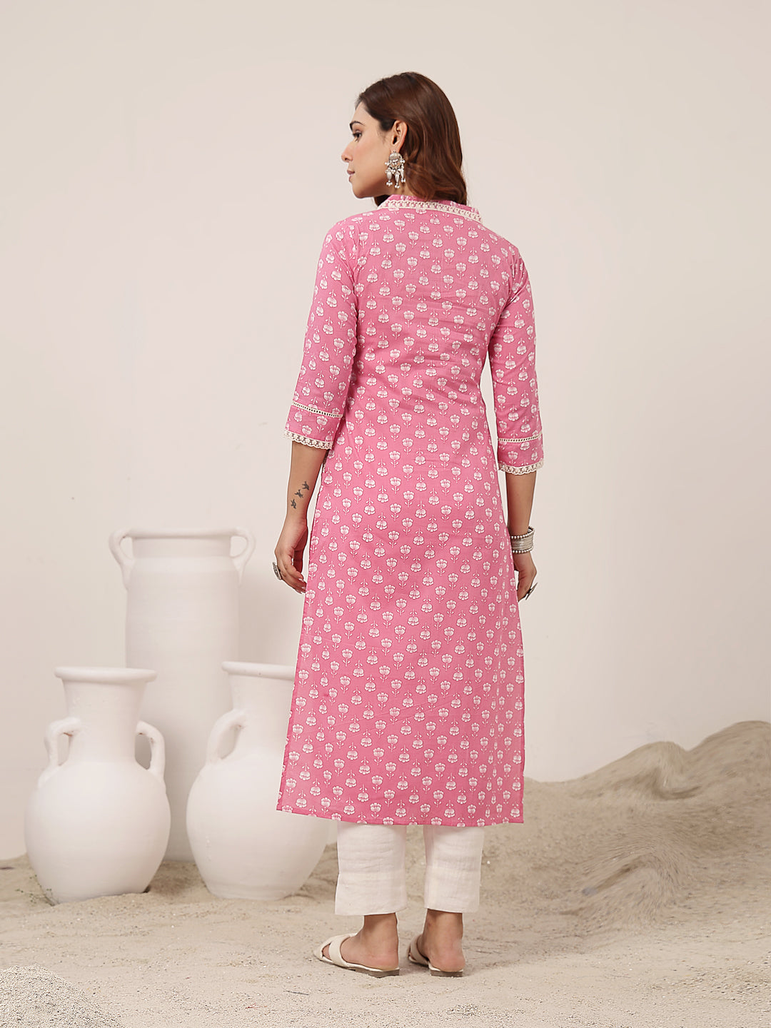 Straight Cotton Printed Kurta