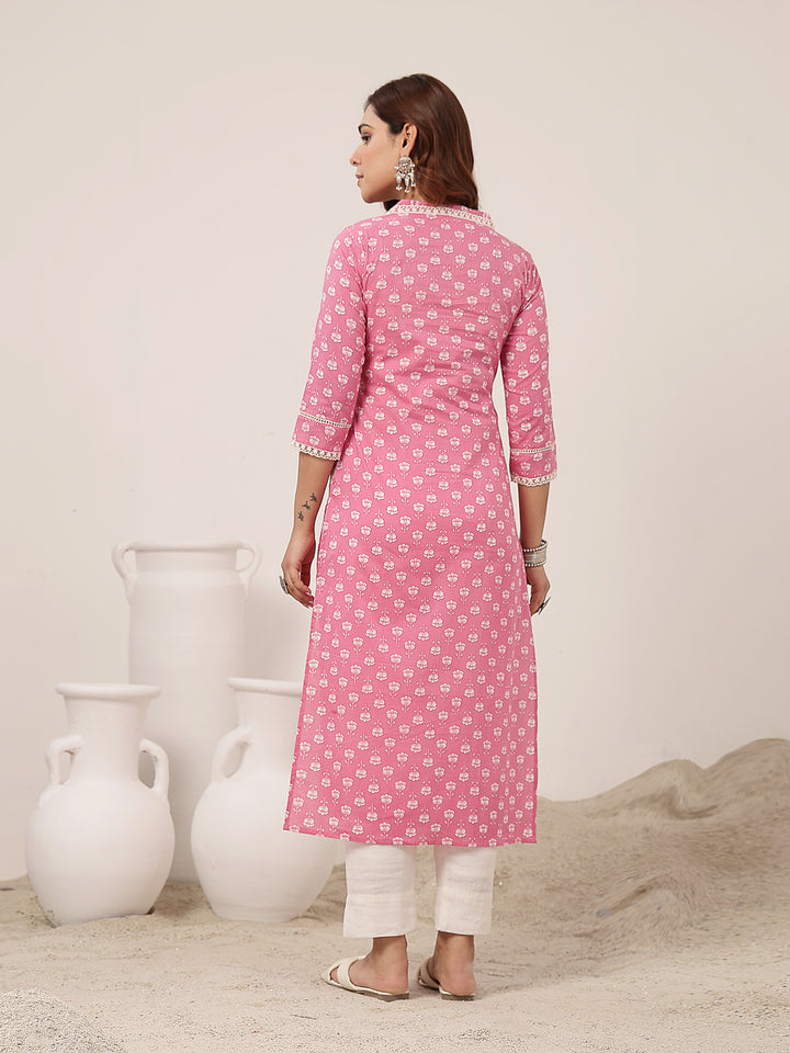 Straight Cotton Printed Kurta