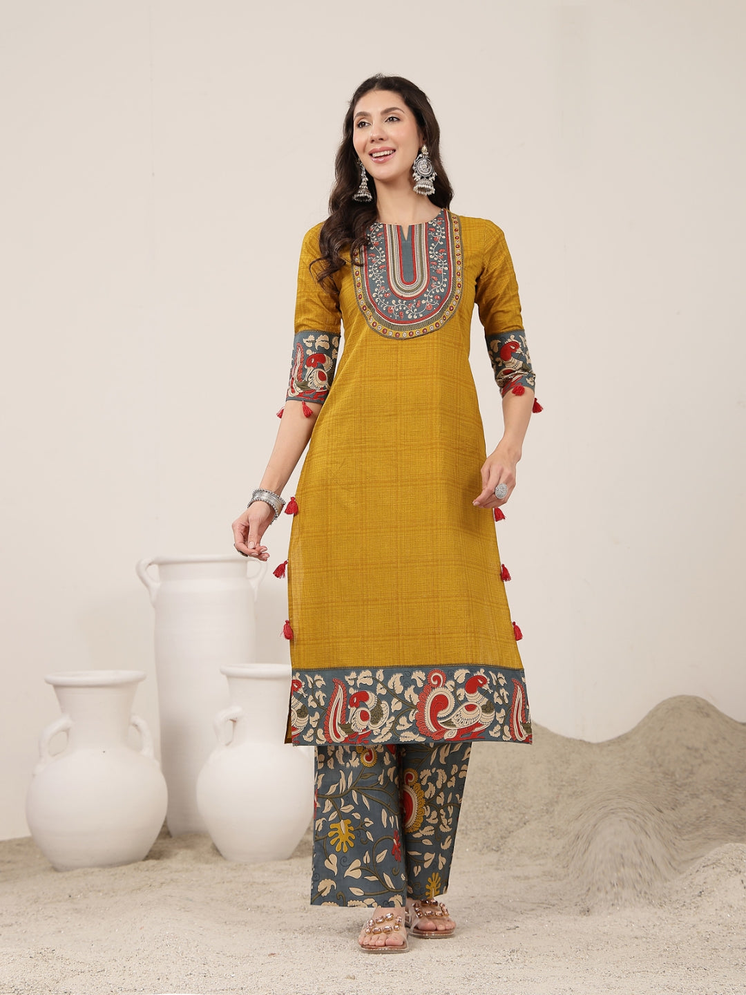 Straight Cotton Printed Kurta Set With Dupatta
