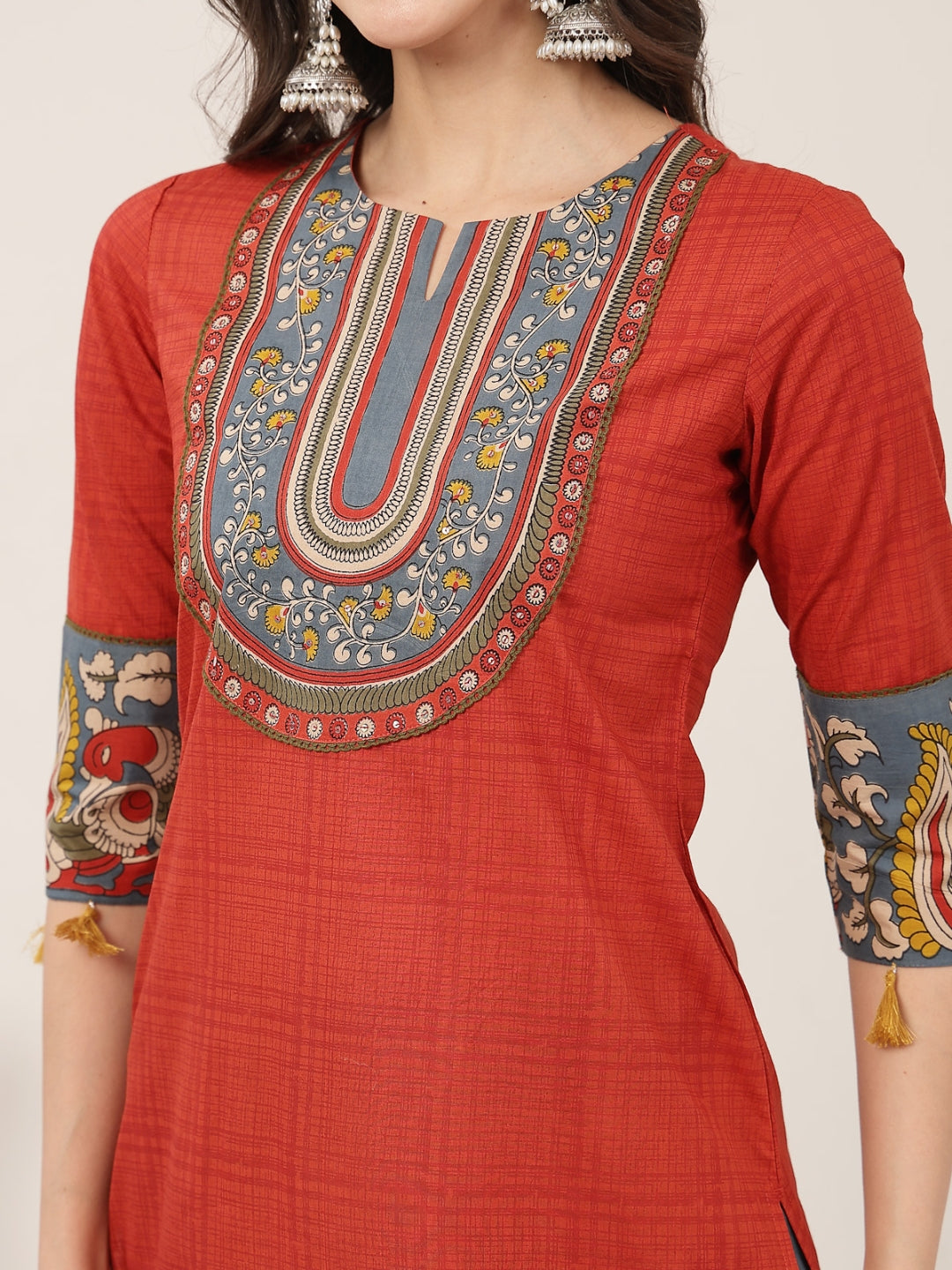 Straight Cotton Printed Kurta Set With Dupatta