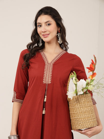 Flared Rayon Solid Kurta Set