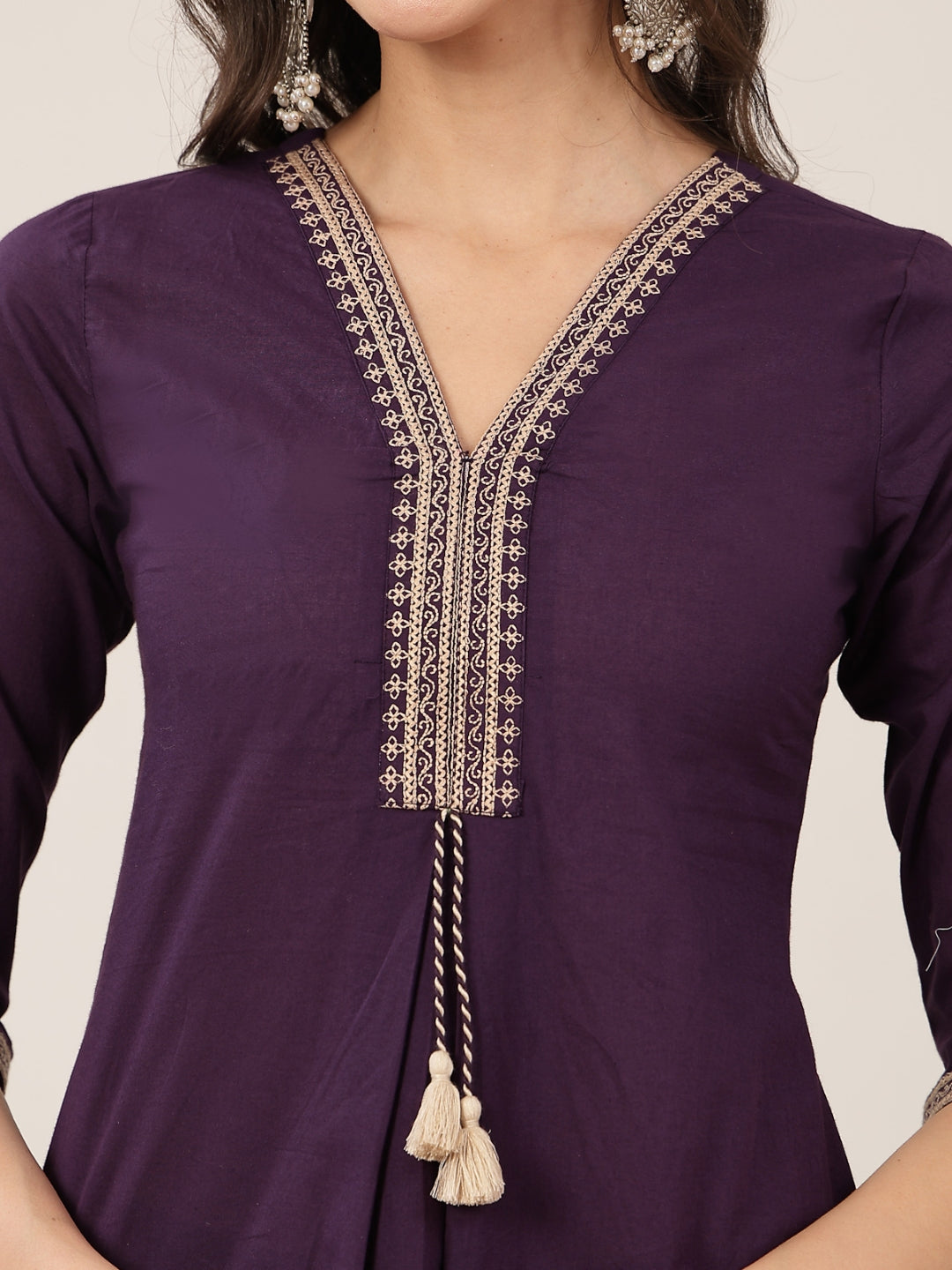 Flared Rayon Solid Kurta Set