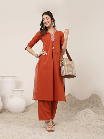 Flared Rayon Solid Kurta Set