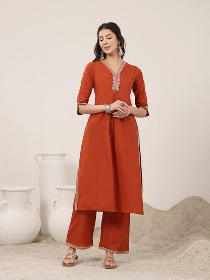 Flared Rayon Solid Kurta Set