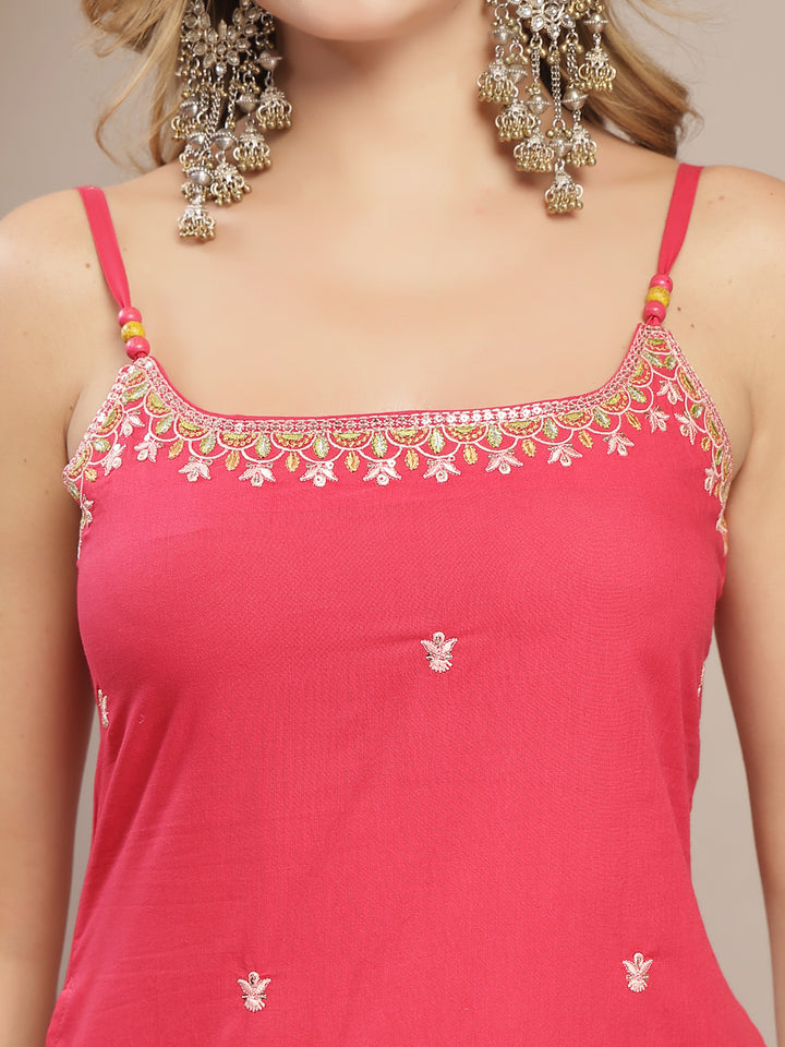 Straight Rayon Solid Kurta Set