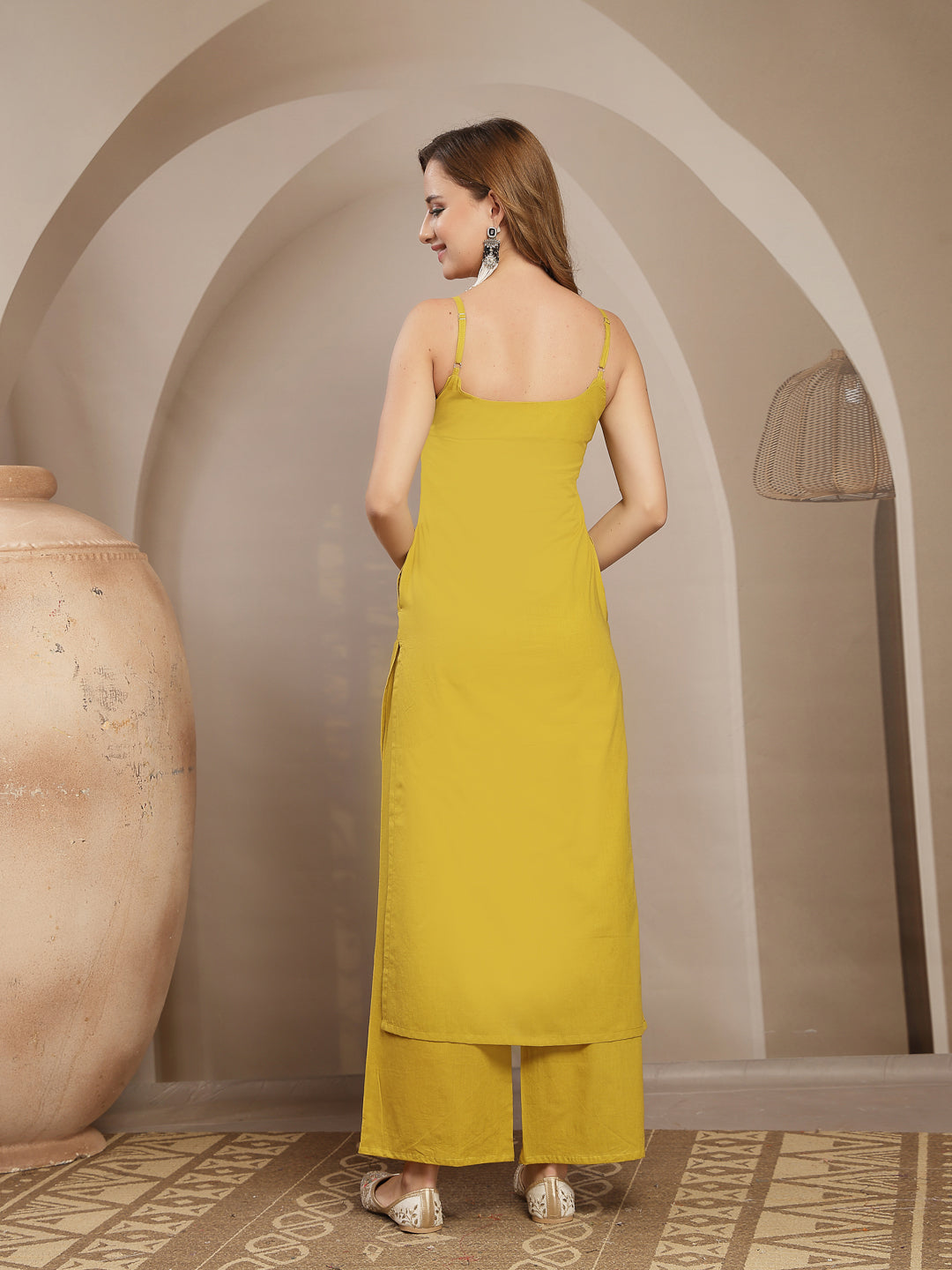 Straight Rayon Solid Kurta Set