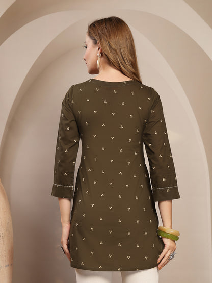 Straight Cotton Printed Top