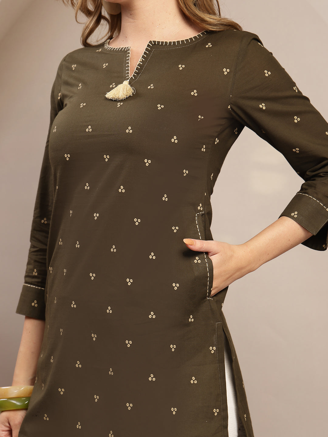 Straight Cotton Printed Top