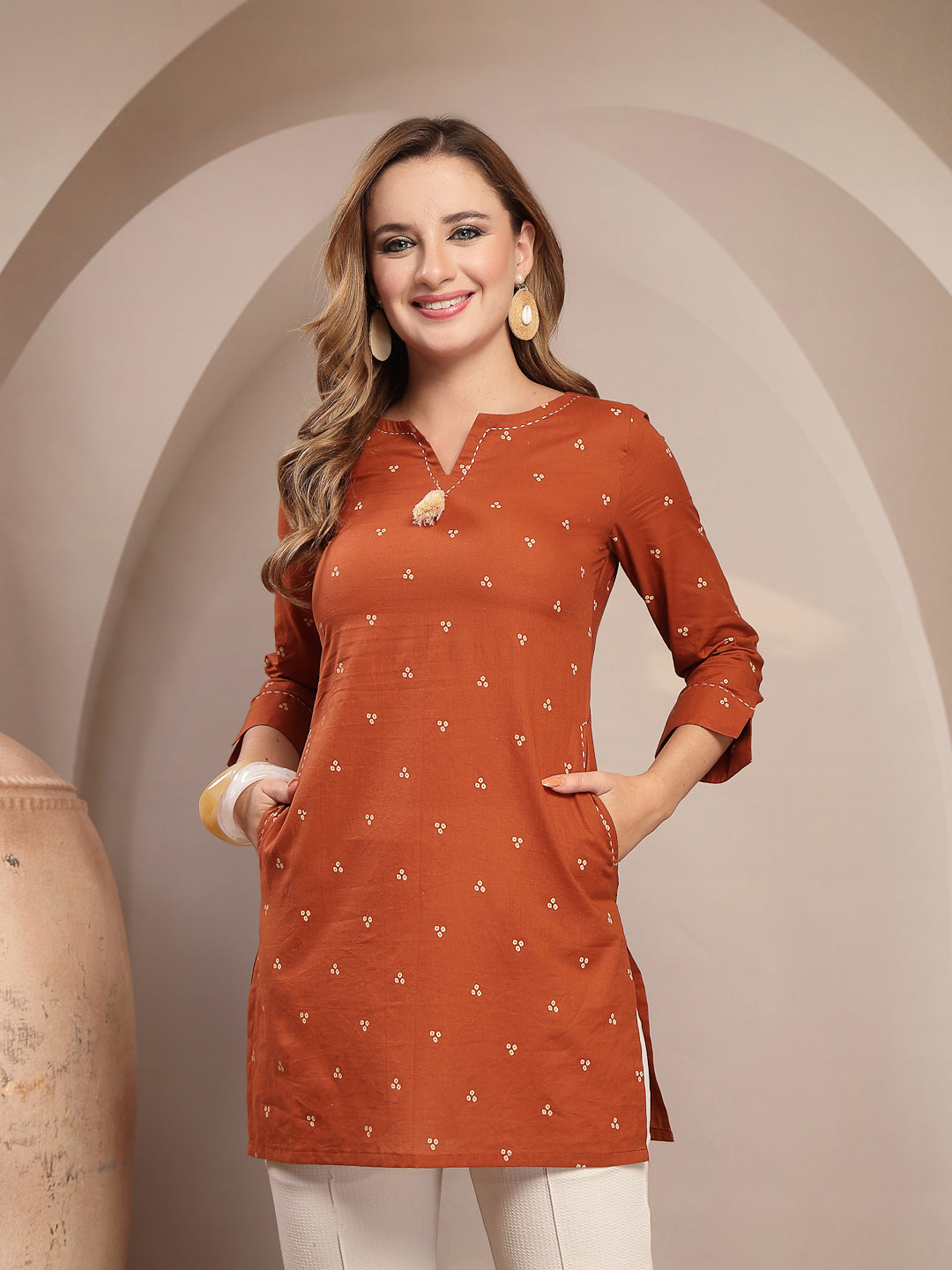 Straight Cotton Printed Top