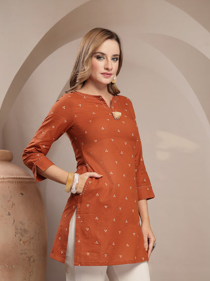 Straight Cotton Printed Top