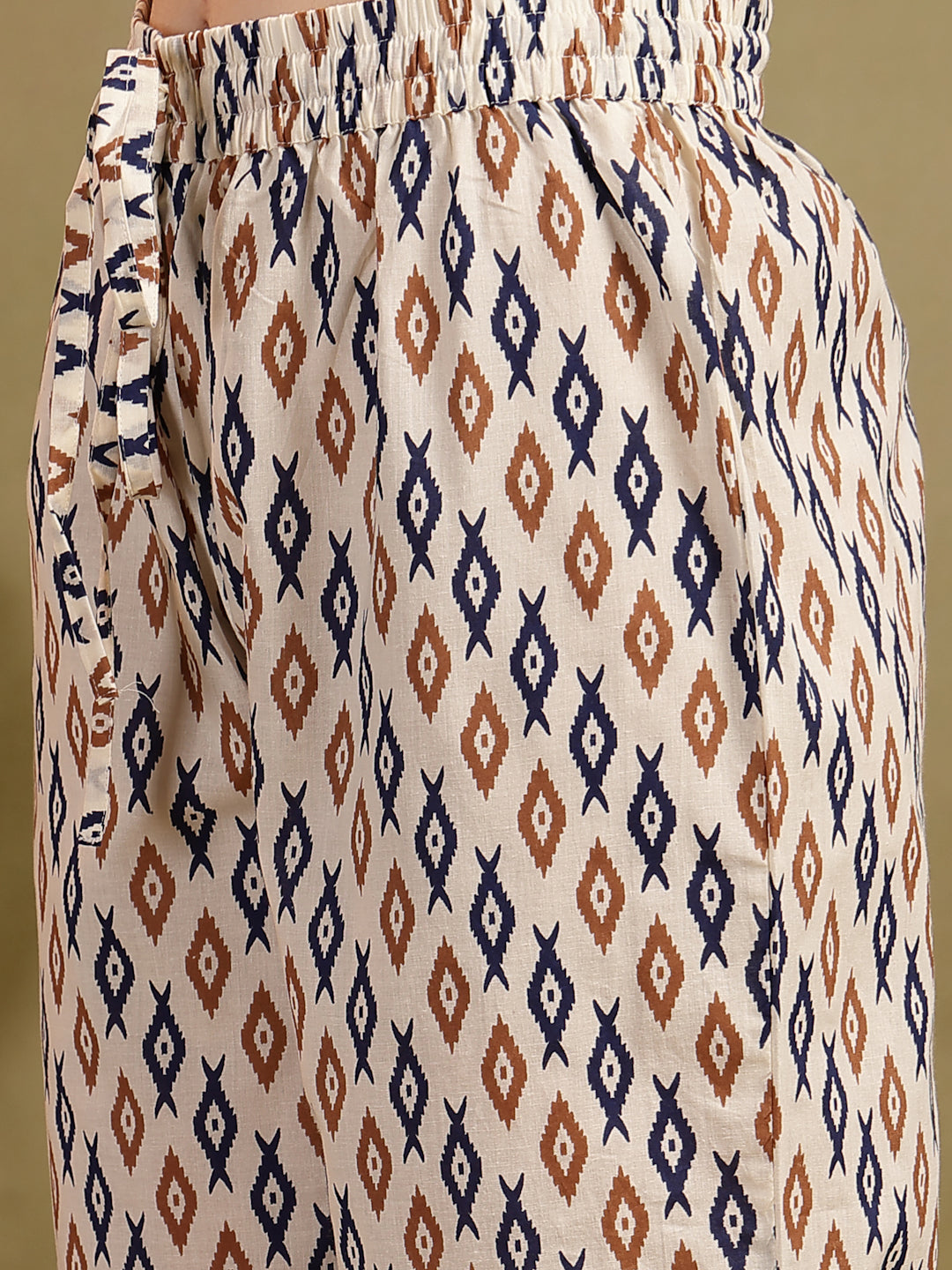 Straight Printed Embellishment Cotton Kurta Set With Malmal Dupatta
