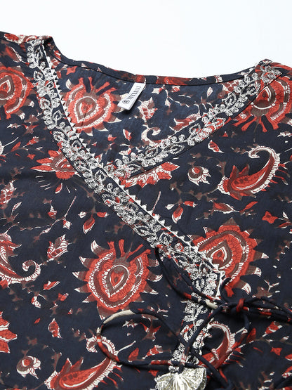 Kalamkari Printed Cotton Anarkali Kurta (Pre-Order)