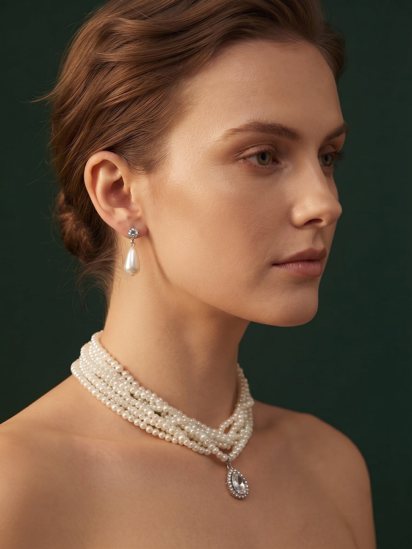 Beautiful White Pearls Statement Jewellery Set For Women