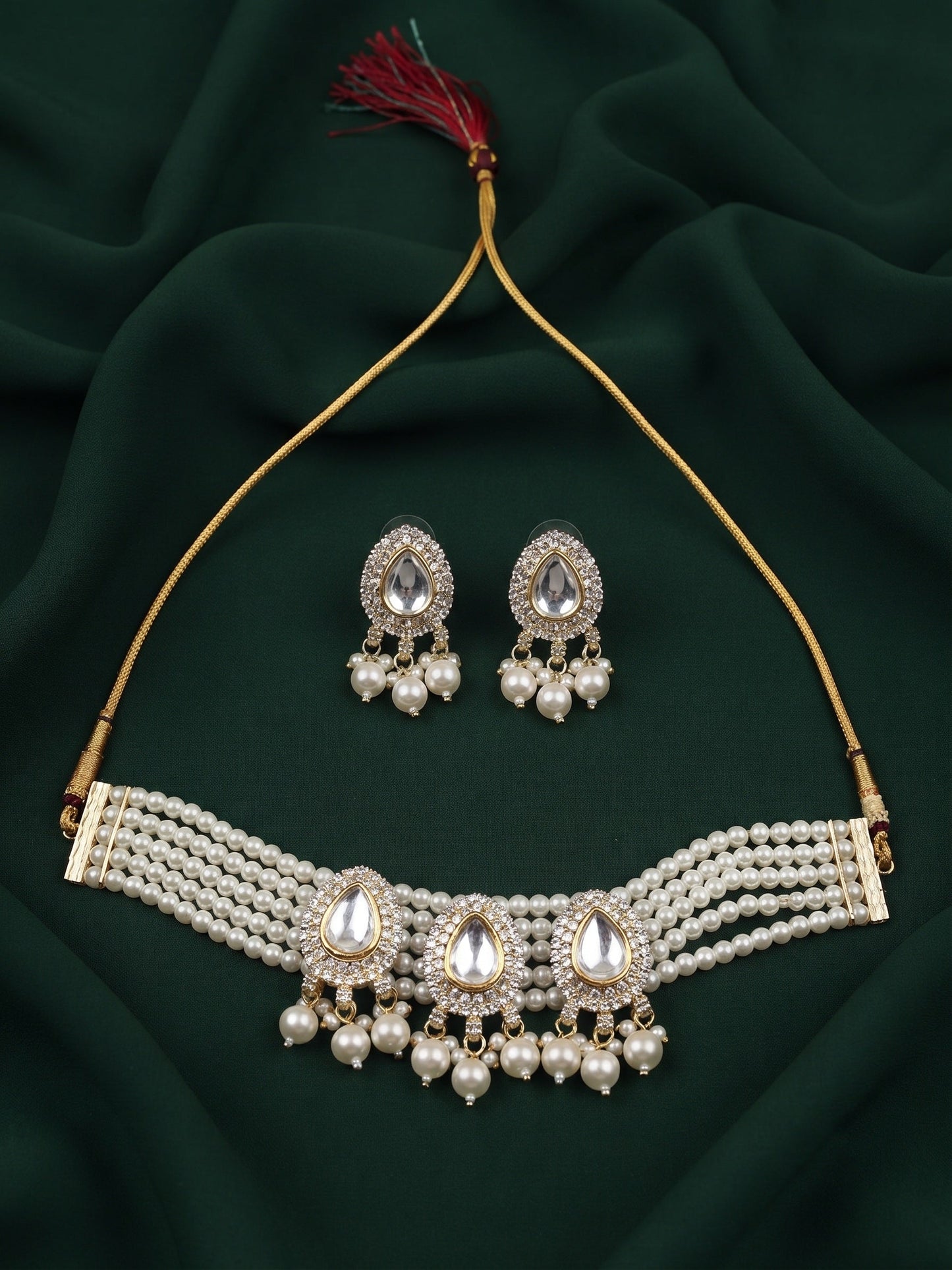 Beautiful Pearls Statement Chokar set With Studs
