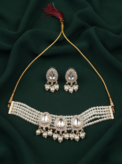 Beautiful Pearls Statement Chokar set With Studs