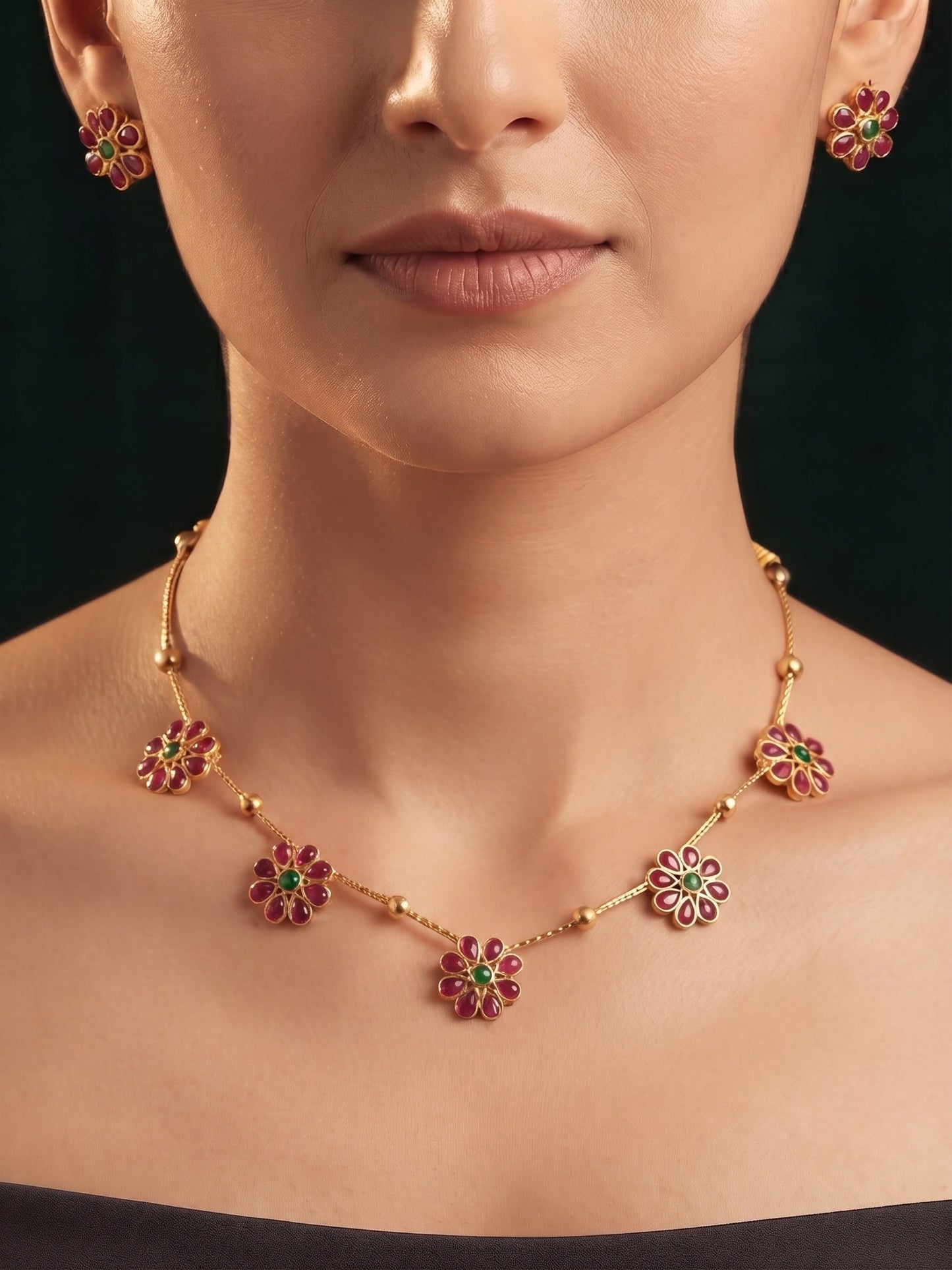 Gold Plated Unique Style Jewellery Set