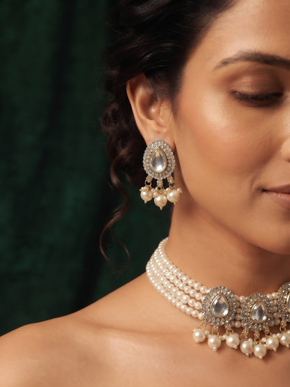 Beautiful Pearls Statement Chokar set With Studs
