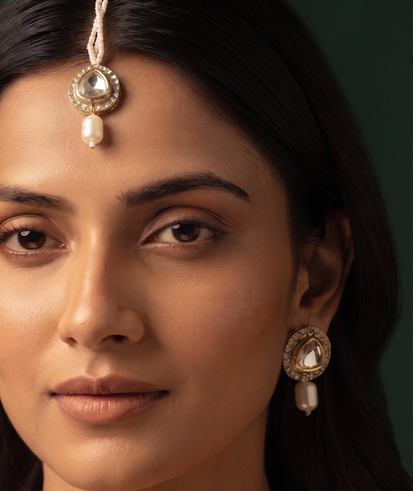 Beautiful White Pearls Statement Jewellery Set For Women