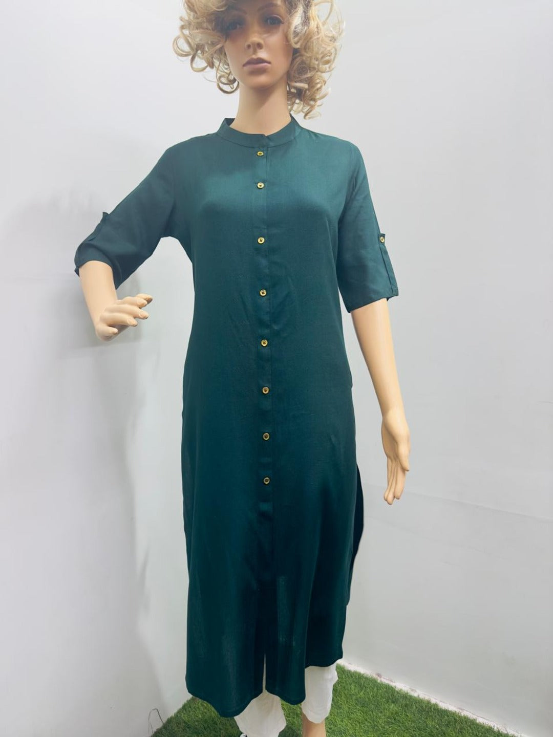 Green Plain Kurti