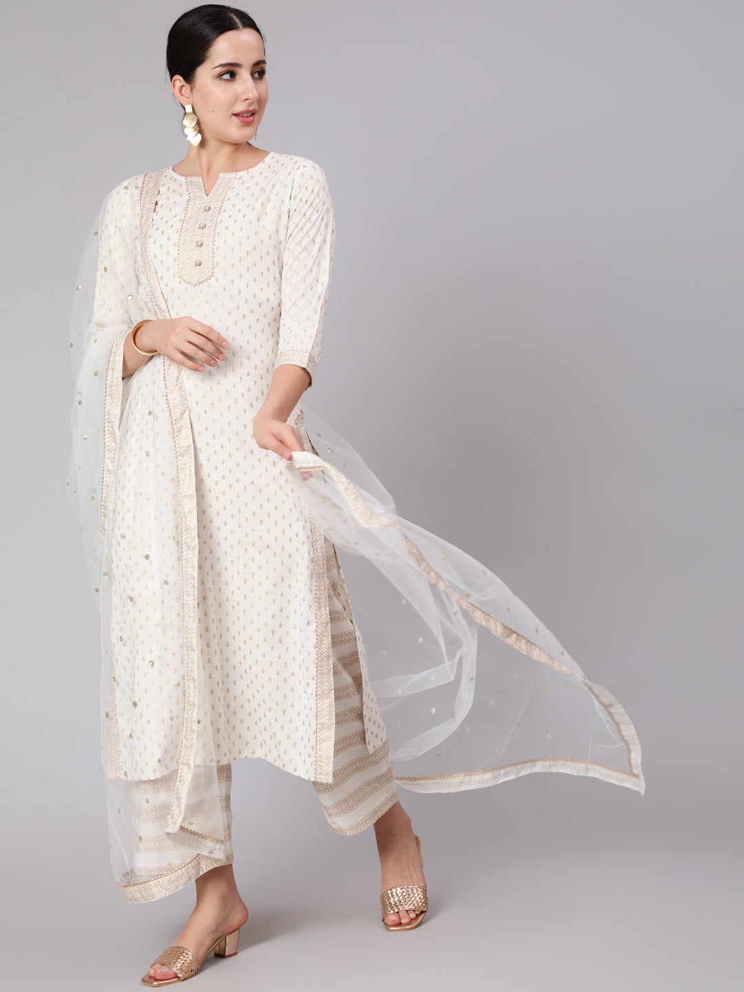 Nayo white printed kurta set – wholesale supplier