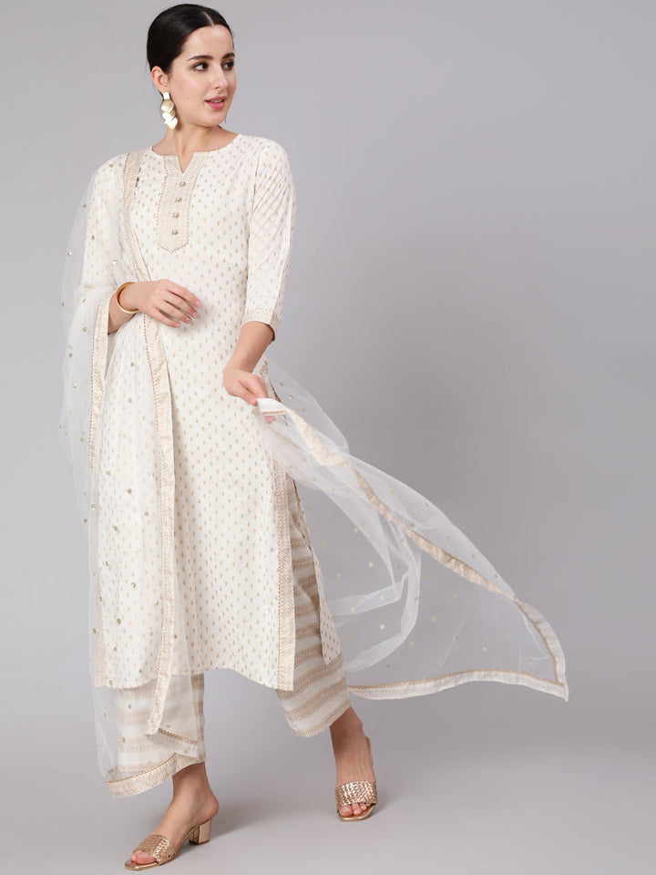 Nayo white printed kurta set – wholesale supplier