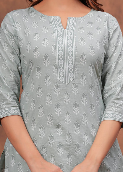 Green Printed Straight Tunic