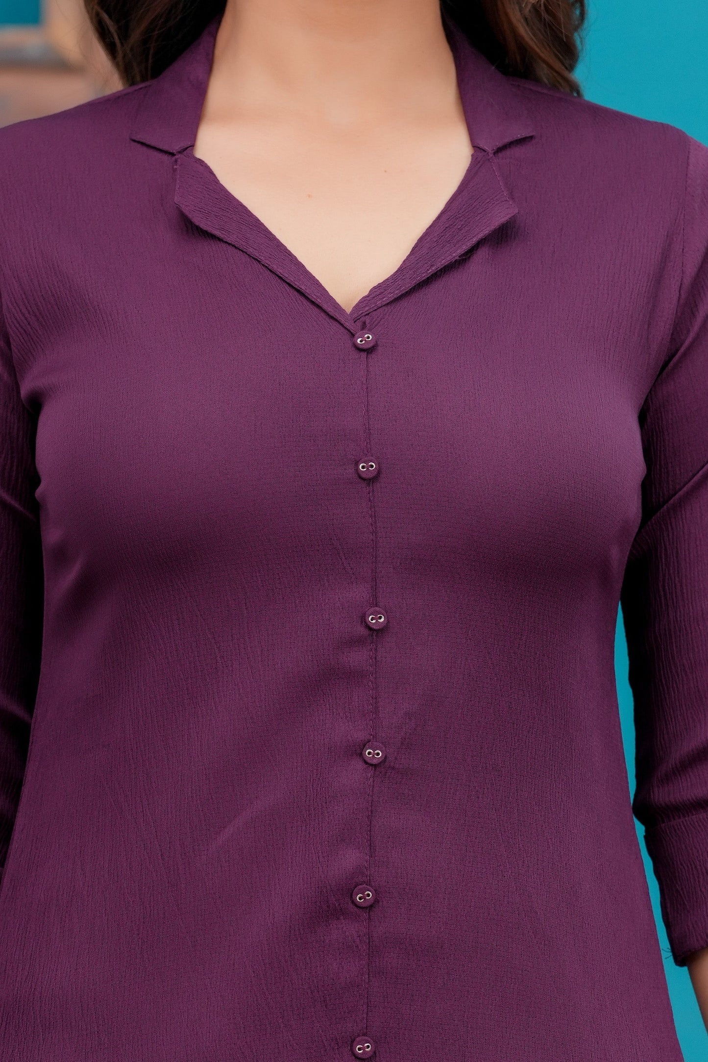 Purple Shirt Collared Co-Ord set