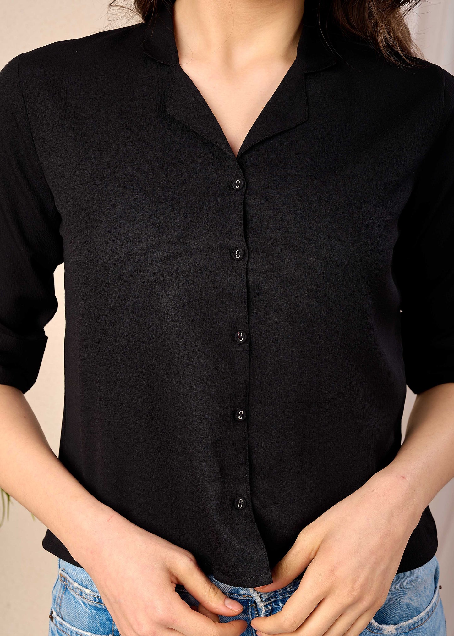 Black Straight Crop Top