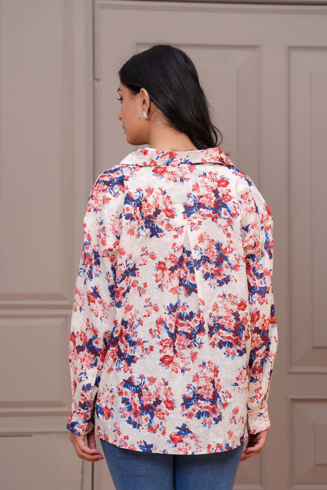 Off White Floral Printed Top
