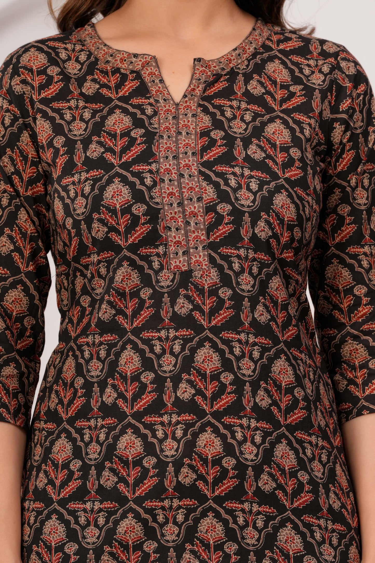 Black Printed Straight Tunic