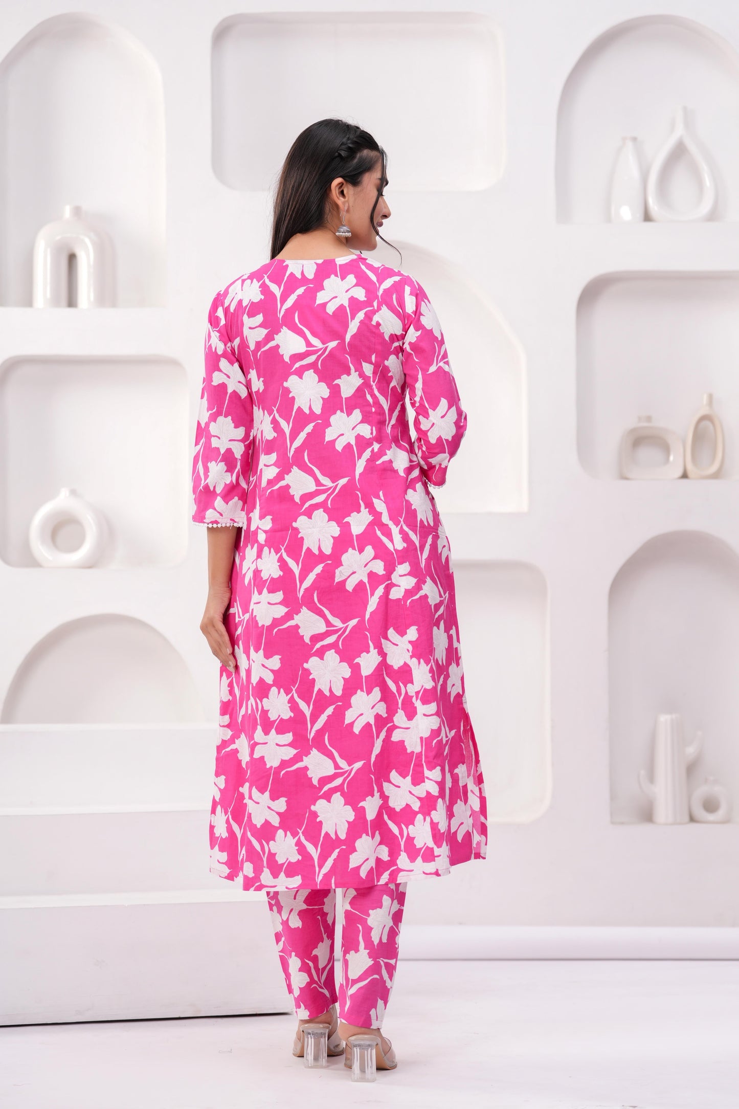 Pink Printed Two Piece Cotton Co-ord Set