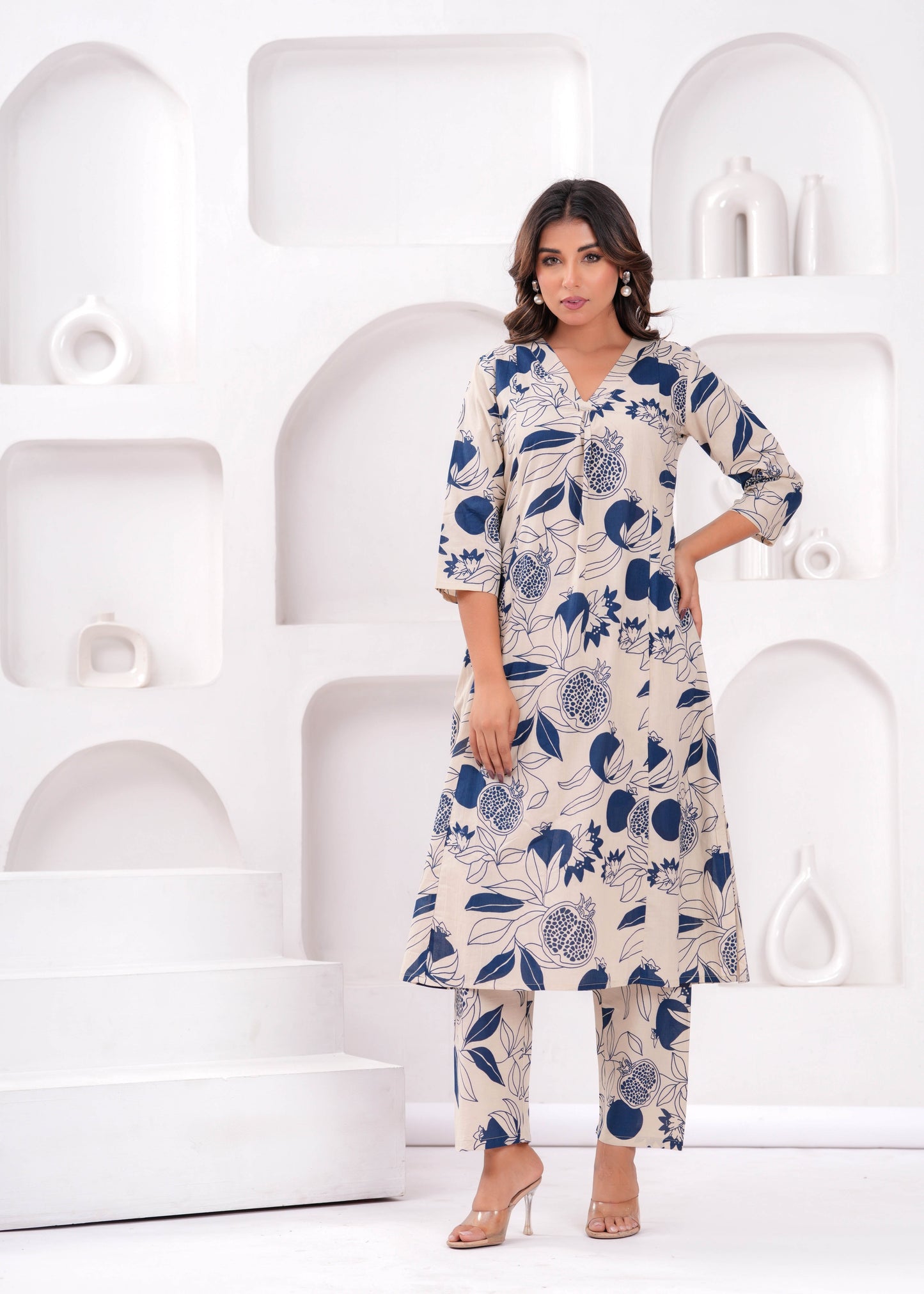 Printed Pure Cotton Cord Set