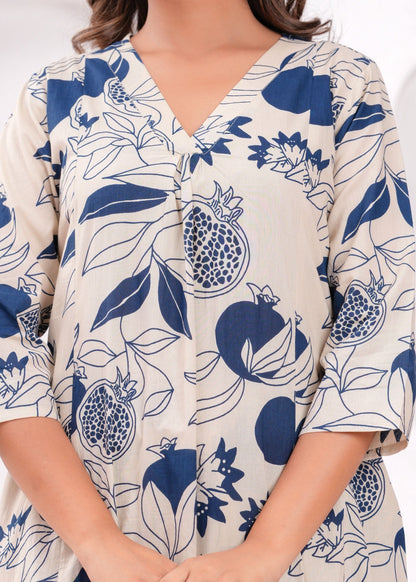 Printed Pure Cotton Cord Set