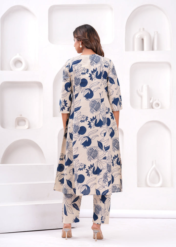 Printed Pure Cotton Cord Set