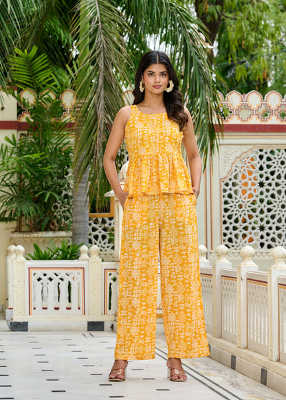 Yellow Printed Co-Ord Set