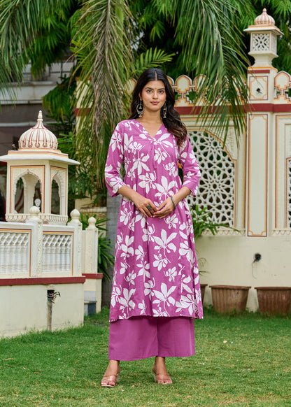 Mauve Printed Co-Ord Set