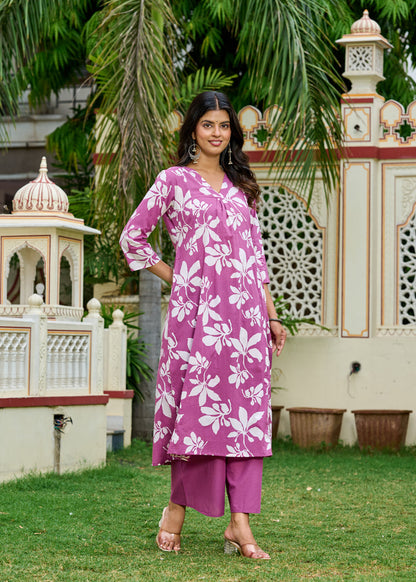 Mauve Printed Co-Ord Set