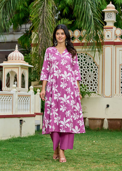 Mauve Printed Co-Ord Set
